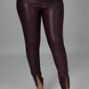 Bottom Split Faux Leather Pants