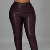 Bottom Split Faux Leather Pants