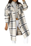 Crème Plaid Woolen Coat